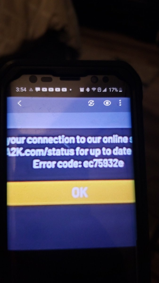 jax2973's tweet photo. @NBA2K_MyTEAM anyone seen this error code before? https://t.co/2ldyYZOwIl