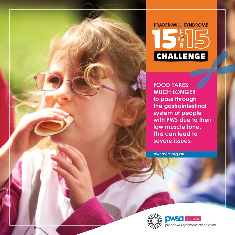 PWSAVICTORIA's tweet photo. Due to the low muscle tone in people with #pws, the entire gastrointestinal (GI) system is compromised. It takes longer for food to pass through their system and can lead to severe complications.

Here’s how you can show your support
https://t.co/pls1457t5W
#pws #15for15challenge https://t.co/NN4r4hT1TU