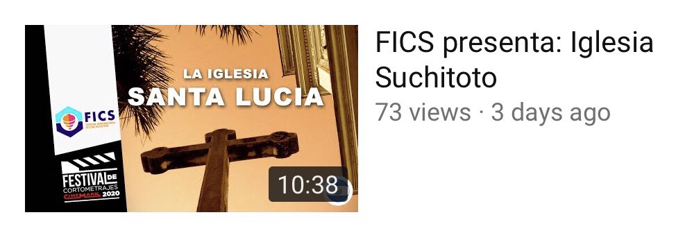 Para la hora de misa de domingo. Mira la película:  LA IGLESIA SANTA LUCIA Documental. Dir. Paula Heredia. 10 min
El retrato de la icónica iglesia de Suchitoto, monumento nacional de El Salvador

Enlace directo:
youtu.be/EXYdRchliRo