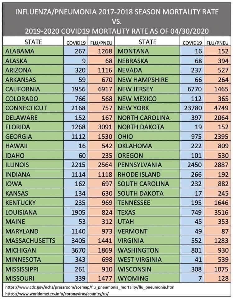 The flu & pneumonia were far more deadly than Covid19 last year.  #NormieThread  #wellhellzbellz  #CoronaLies 