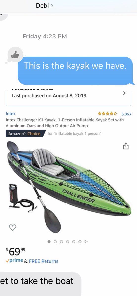 graychicky's tweet photo. @amazon 30% price increase in 2 days is absurd! $69.99 on Friday, $90.86 today. You’ve lost my business. I just can’t imagine supply and demand for inflatable kayaks has gone that crazy in 2 days. https://t.co/RlM65px41a