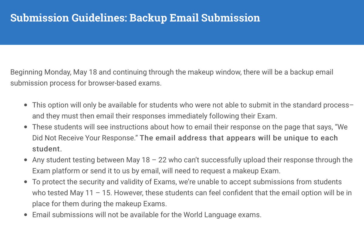 TheStatsMedic's tweet image. College Board has created a backup email submission system for students that have trouble uploading their solutions. #apstats #MTBoS