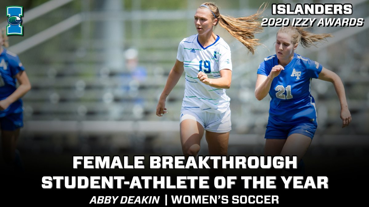Go_Islanders's tweet photo. Congratulations to Abby Deakin of @IslandersSoccer for  
winning this year's Female Breakthrough Student-Athlete of the Year at the #2020IzzyAwards! #ShakasUp #tamucc https://t.co/HYcL1QmGLh