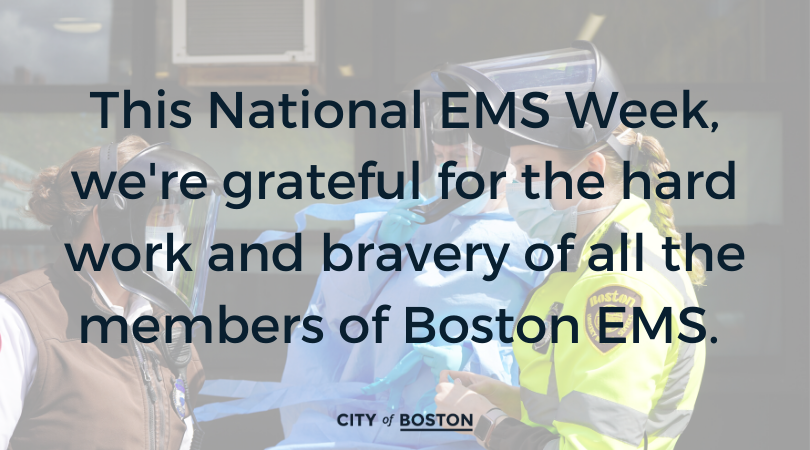 marty_walsh's tweet photo. .@BOSTON_EMS are heroes. 

They provide critical pre-hospital care and transport patients so they can receive emergency medical attention, and they play an essential role in the #COVID19 response. Thank you to all the selfless EMTs in #Boston. #EMSWeek
https://t.co/2mmqeBj8VM https://t.co/RWKsjW2luM