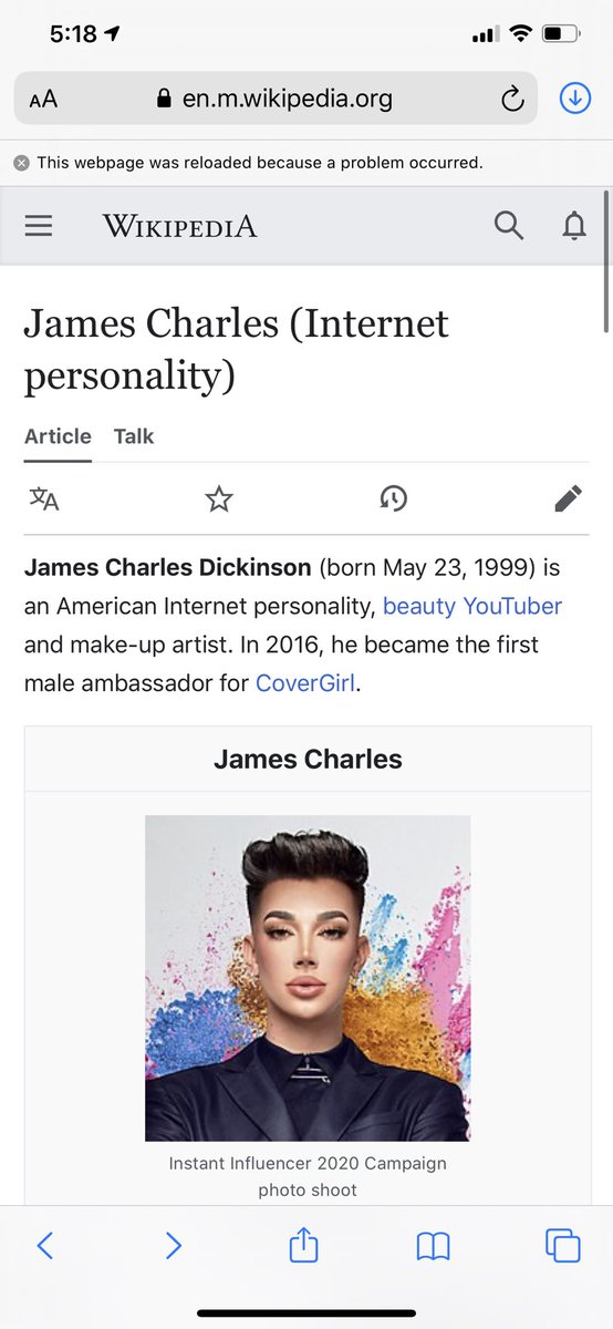 ashleyjonnz's tweet photo. @jamescharles @Wikipedia Hey @jamescharles I changed it for you 💗 please tag James !!! https://t.co/jUy9DEzTwy