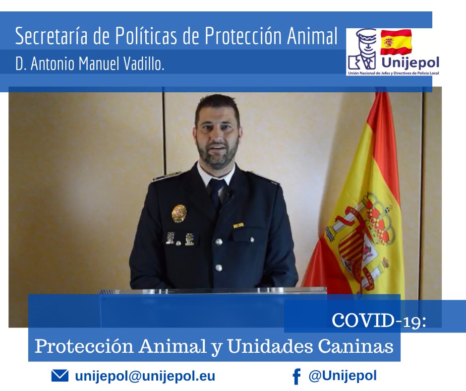 🐾Tenemos el placer de presentar el último vídeo de <a href="/Unijepol/">Unijepol</a> , protagonizado por el oficial Antonio Vadillo , secretario de Políticas de Protección Animal de Unijepol 👮🏻‍♀️👮🏻 #COVID19 : #ProtecciónAnimal y #UnidadesCaninas
Agradecemos su difusión 👉 facebook.com/Unijepol/video…