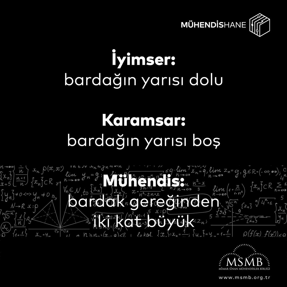 İyimser/Karamsar/Mühendis 💪🏻
Siz Hangi Mühendislik Dalındasınız?