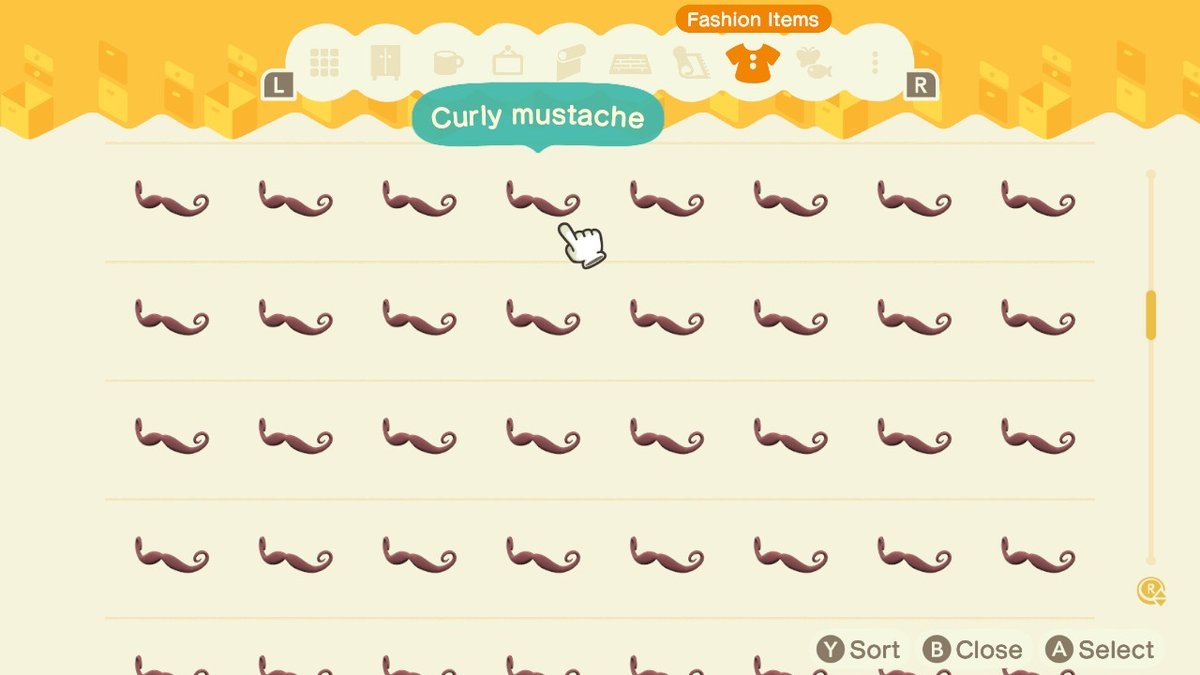 itsBeeeji's tweet photo. does anyone want a curly mustache or a stache and glasses because i bought too many #ACTrading #AnimalCrossing #ACNH #NintendoSwitch https://t.co/GzRdkjFm1A