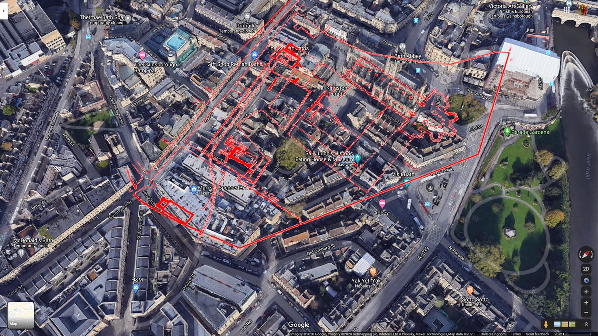 Cloistral buildings are mostly known from the pre-Georgian street plan and some W range survived until the 18thc. The destruction here didn't happen in the 1540s, for once! The town turned down the chance to buy it for £500 and ended up getting it gratis after it'd been stripped.