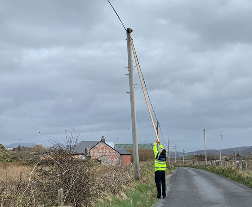 gardainfo's tweet photo. This is ‘Fur-Real’, Gardaí on #Covid19 patrol recently assisted this cat leave his pole position and he wasn’t even the ‘Purr-patrator’
All in a days work! 
Remember we are #HereToHelp
#InThisTogether
#PhysicalDistancing https://t.co/L13mWSlhVs