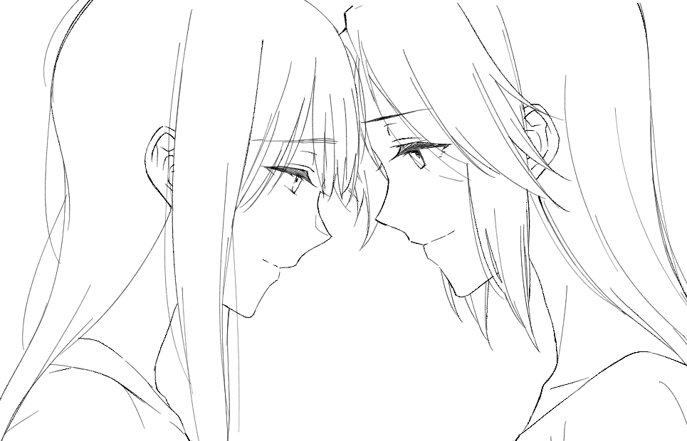 のぞみぞ。線画。 