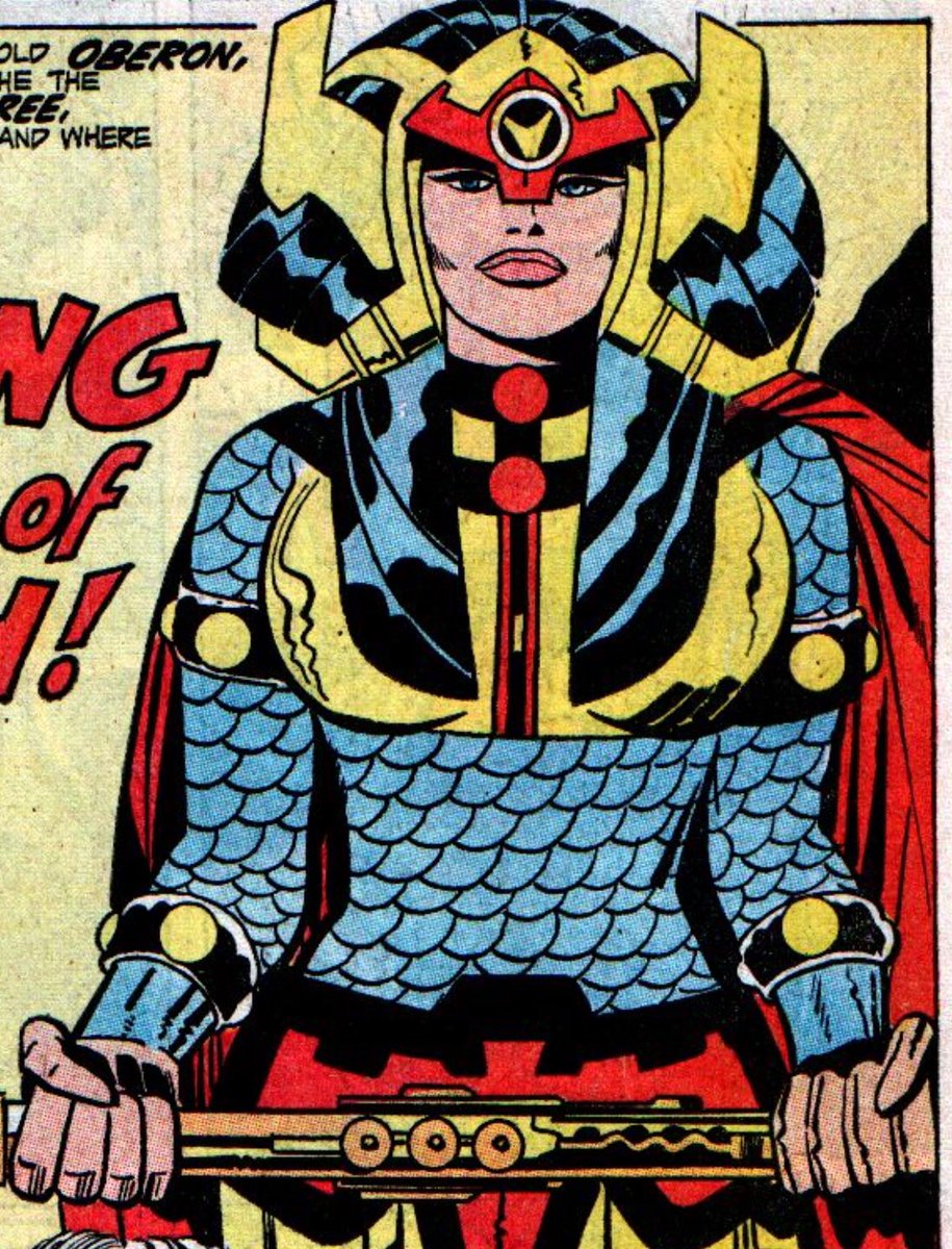 Big Barda showed up. She’s space jesus’ childhood,sweetheart, she rules, and her design is literaly just kirby going “what if my huge beautiful wife was a superheroine?”