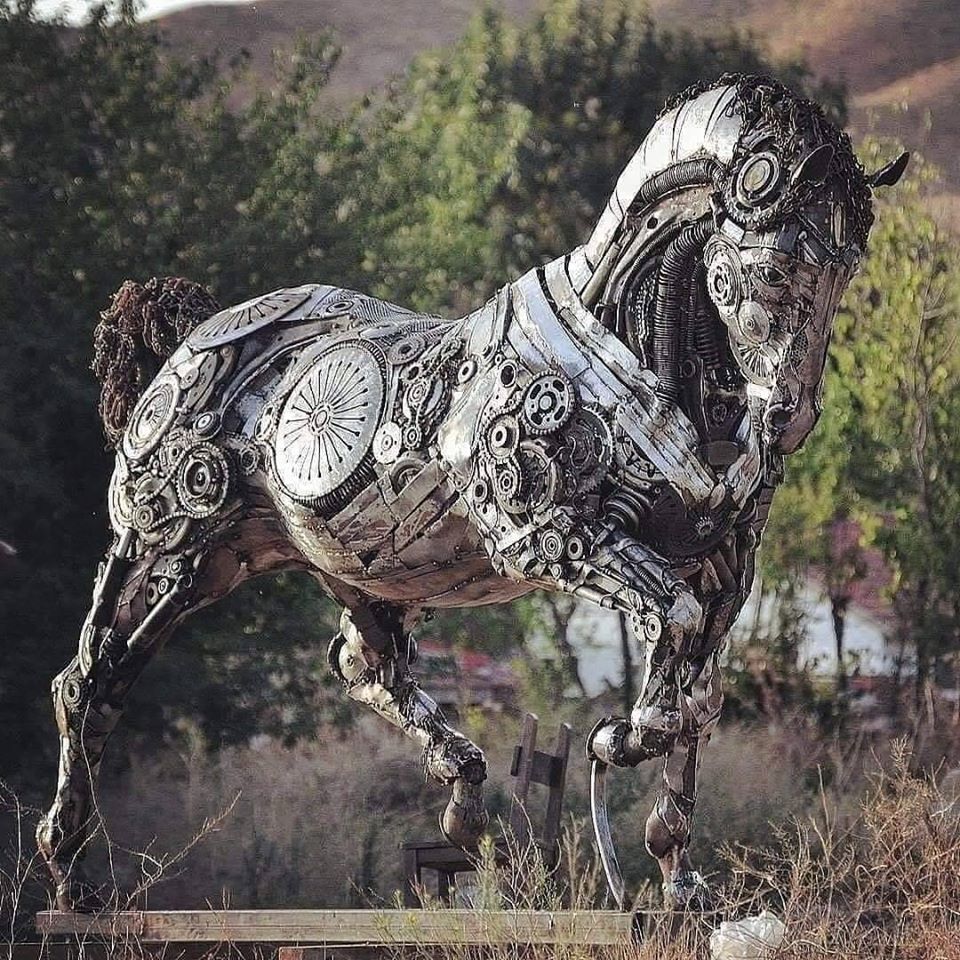 Magnificent metal sculpture by Turkish sculptor, Cem Ozkan. wow