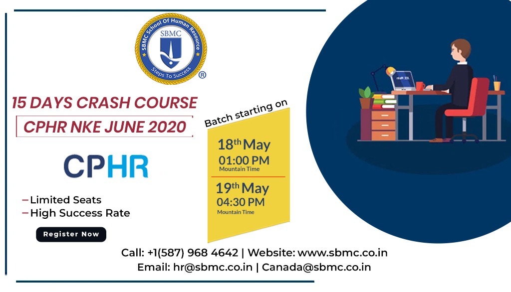 HrSbmc's tweet photo. SBMC School of Human Resource (official CPHR Asia Center) is pleased to offer our CPHR NKE Preparatory 15 day’s crash course.

Batch starting soon!!!
18th May 1:00 Pm (Mountain Time)
19th May 4:30 Pm (Mountain Time)

Register Now!!!!

Contact us at:
+1 (587) 968 4642 https://t.co/mn97ZqDdyc