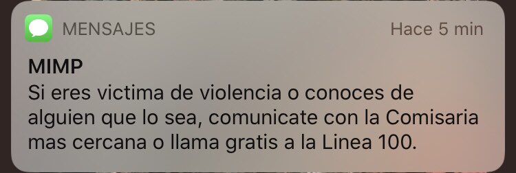 andreadlpg's tweet photo. Hoy recibí este mensaje. Una buena forma del @MimpPeru de promover los canales de denuncia. Recordemos que durante la cuarentena han aumentado las denuncias frente a violencia de género en los hogares. Otro efecto diferenciado de la crisis actual en las mujeres. https://t.co/IBtNnY8CI6