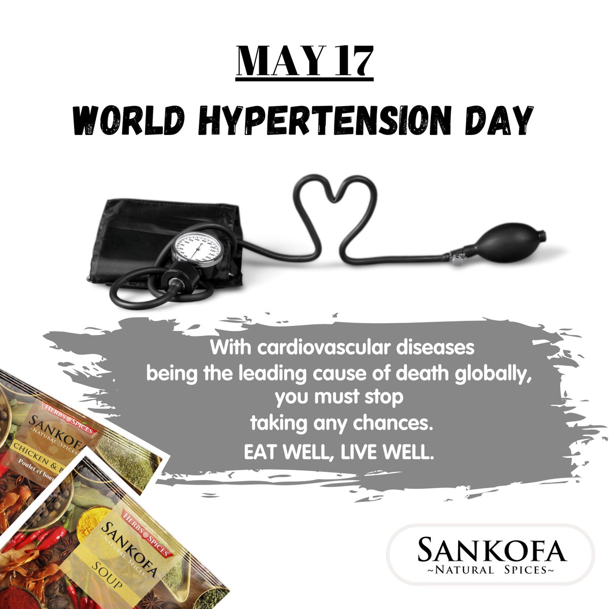 sankofaspices's tweet photo. The #CheckItYourself challenge has started from now till 17th June.
Join the challenge via this link https://t.co/QwYa9w6jn1…
which will give you access to our Whatsapp group.
Hypertension should no longer be a silent killer. Know your BP status now!!!!
#WorldHypertensionDay https://t.co/xnWRLoUTEJ