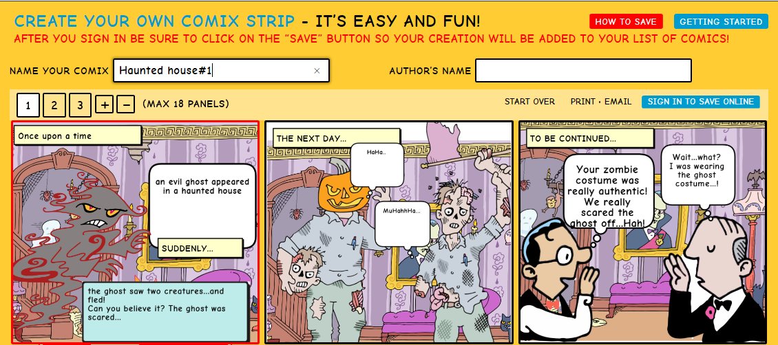 Walt_WhitmanHB's tweet photo. Have you guys heard of #makebeliefscomix(.com)? Lovely tool to create your own comic strips. #FachdidaktikSBG #digiteachSBG https://t.co/Om5QaJ20FA