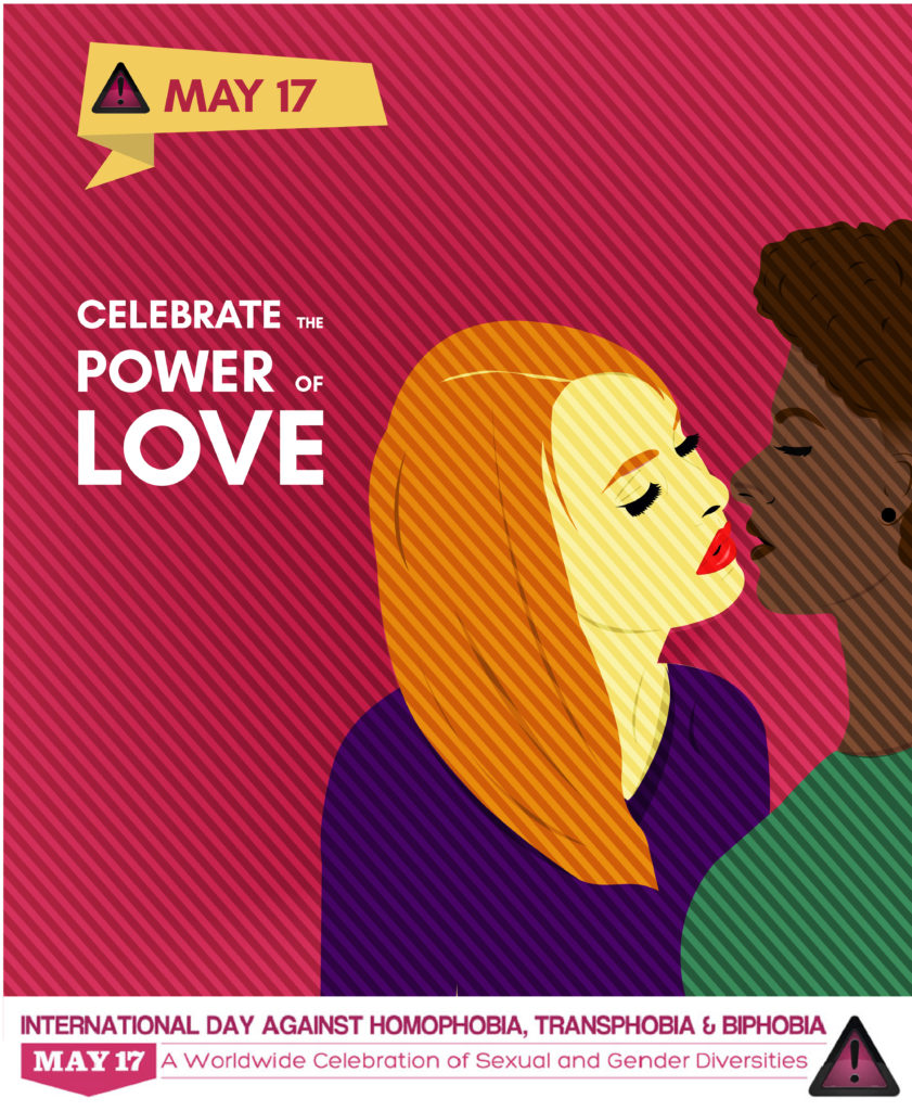 XtraMagazine's tweet photo. May 17 is the International Day Against Homophobia, Transphobia and Biphobia, which draws attention to violence and discrimination experienced by members of LGBTQ2 communities around the world. (Posters were created by @may17org) 🌈✨✊🏽#IDAHOBIT2020 #BreakingTheSilence https://t.co/cuMfDOtkJQ