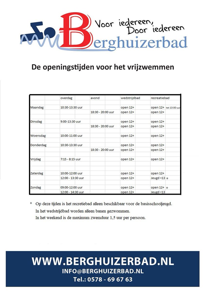 GebDokter's tweet photo. Morgen (maandag 18 mei) om 10.30 uur weer gelegenheid om te zwemmen in het @berghuizerbad in Wapenveld! Welkom, aangepaste regelgeving, uitbreiding uren in deze fase, betalen per pin of met badenkaart, kijk naar filmpje op #facebook en #website https://t.co/QcTjpLzTtw https://t.co/9R7q6QftFW