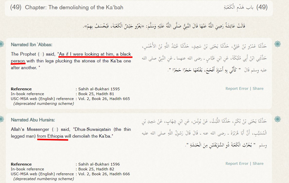 D'ailleurs selon Mohammed, le diable ressemblait à un noir (Ibn Ishaq, page 243) et ce serait un homme noir qui finirait pas détruire la Kaba (Sahih al-Bukhari 1595/1596).Nul doute que les noirs n'ont pas la cote en Islam.13/14