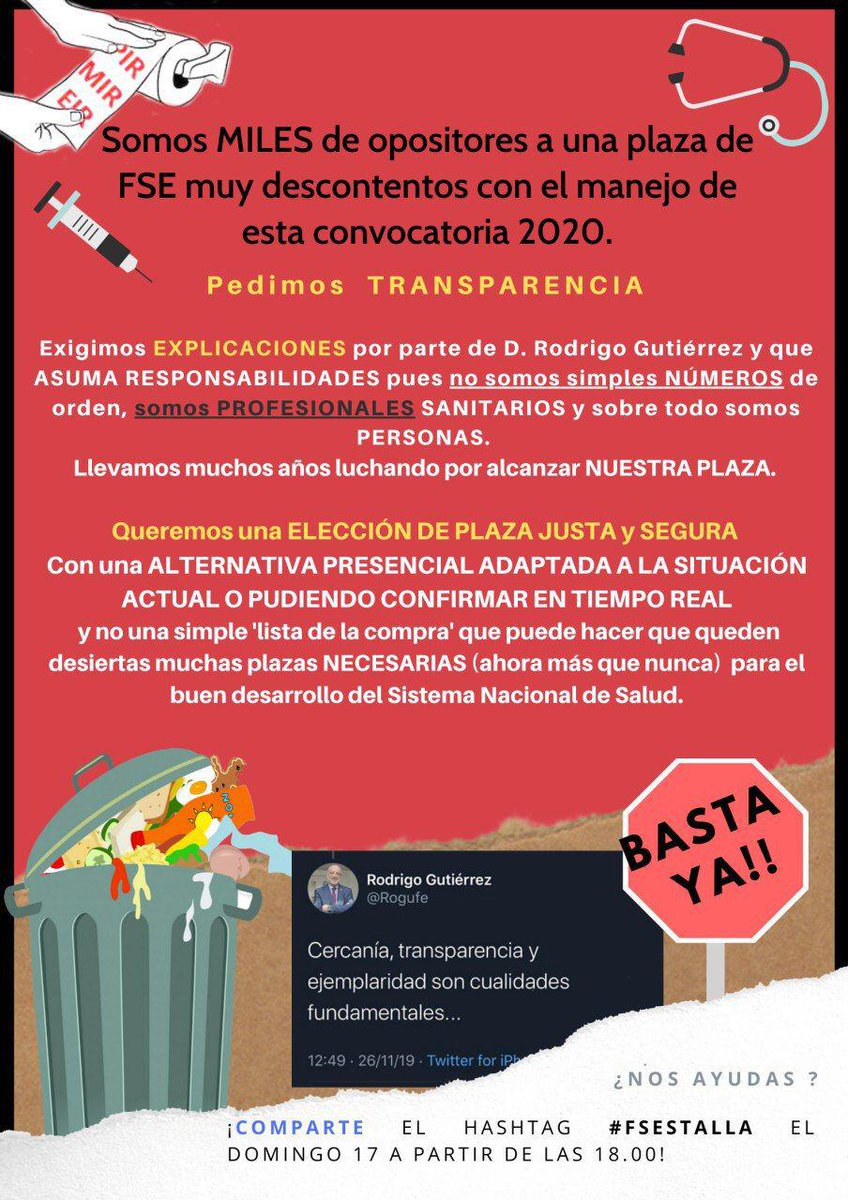 SaraBaruque's tweet photo. Escoger por fin la plaza por la que llevas luchando años no debería ser ninguna lotería y es lo único que pedimos #FSEstalla #FSEnLlamas #FSEenlucha #MIR2020CONGARANTÍAS @sanidadgob @salvadorilla @Rogufe https://t.co/PZtlzut4QH
