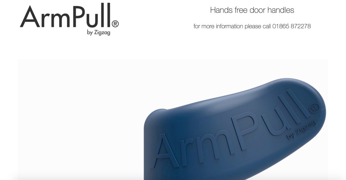 zigzagdesignuk's tweet image. armpull.co.uk hands free door handles. Reduce high touch bacterial transmission, use ArmPull in your interior. ArmPull has been ergonomically designed to be intuative and comfortable as well as stylish. #doorhandles #interiordesign #nhs #handles #infectionprevention