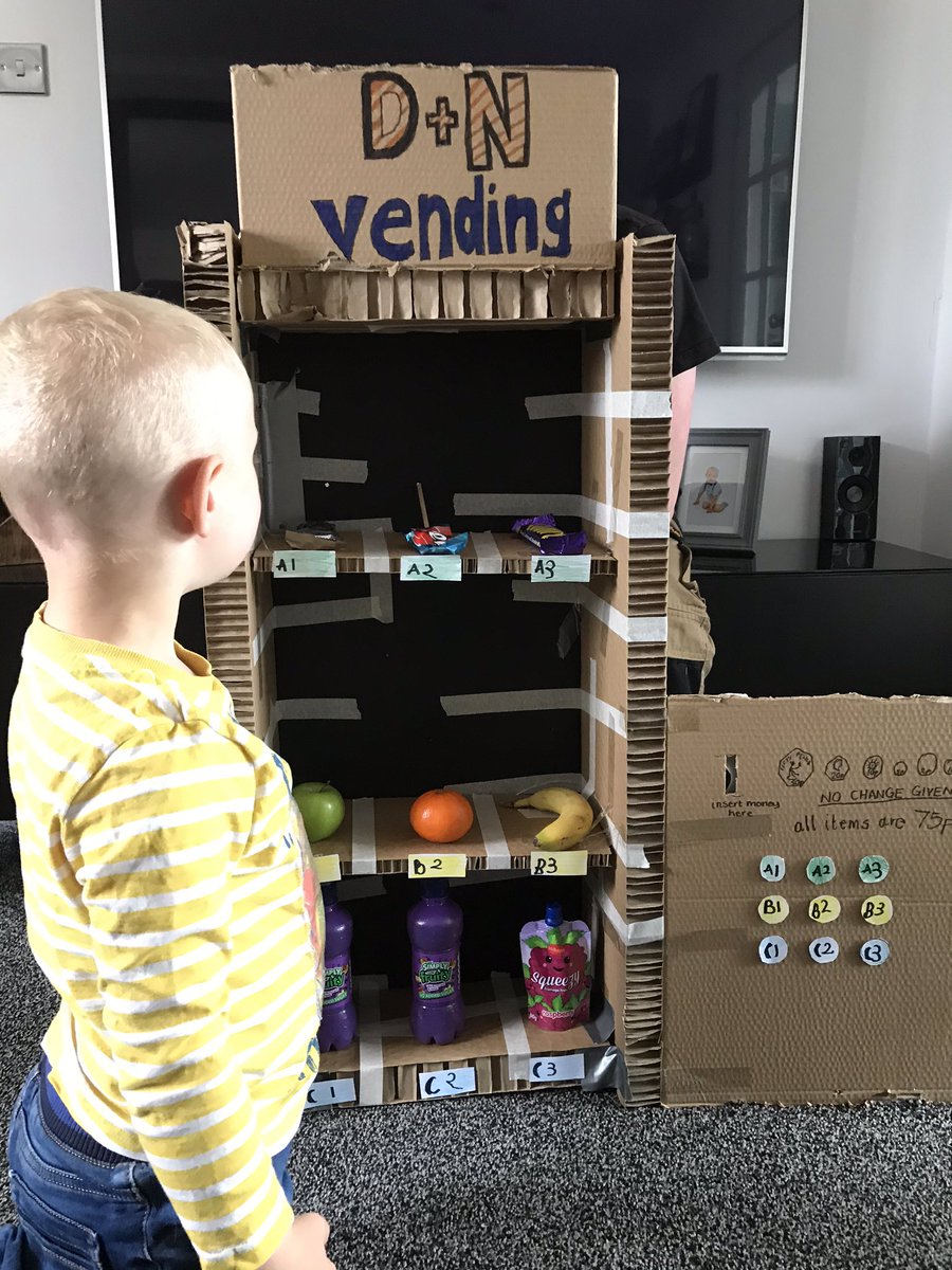sophiecdooley's tweet photo. Our very own vending machine, inspired by our big cousin ❤️. #STEM in action. #handlingmoney #STEM @broxburn_ps  @WL_STEM https://t.co/DEEmw3JXBB