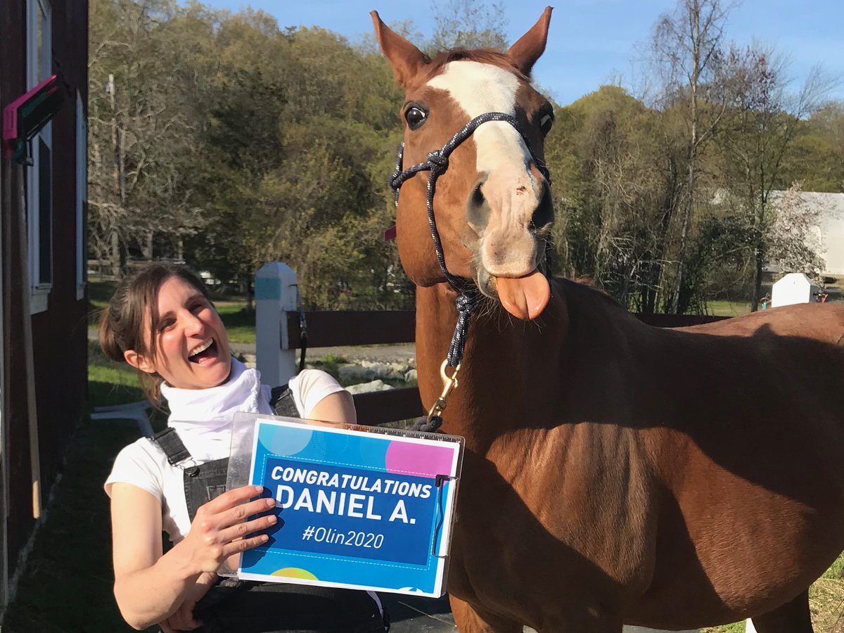 OlinCollege's tweet photo. Olin College faculty and staff came together virtually over the past few days, photographing themselves with creative signs of congratulations, to each graduate of the Class of 2020! Catch all the fun and all the pride: https://t.co/2P6AWe8Re8 #Olin2020 #OlinPride https://t.co/fdSNziqvib