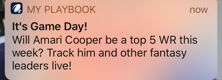 RickCotton's tweet photo. @FantasyPros Every Sunday, whether football is playing or not, you send the same mobile notification. Something is clearly broken and it is a horrible UI. FYI and please fix. https://t.co/OW6P6nZv2P