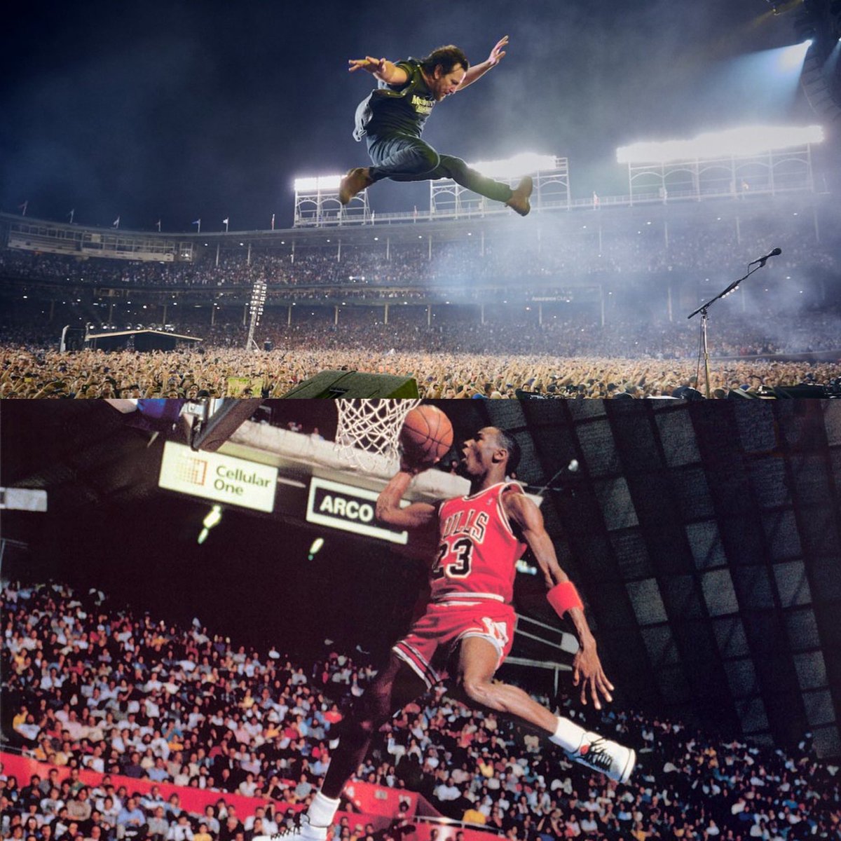 Danny_Clinch's tweet image. Wow ! @espn is using some of my vintage Pear Jam footage to get people excited about the last episodes of “Last Dance” featuring Michael Jordan . So,question is, who jumped the highest ?
@pearljam @jordan @espn #pearljam #michaeljordan #letsplaytwo #lastdance #espn #dannyclinch
