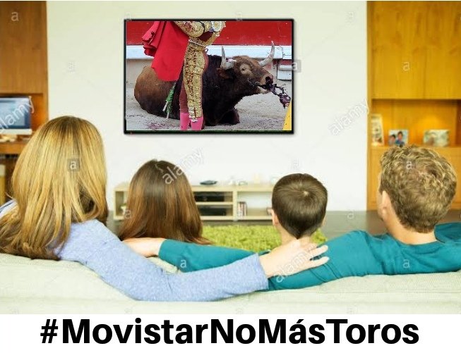 Antitaurinaosca's tweet photo. Movistar apostando por la crueldad en Tv, el dinero no lo justifica todo, no a la transmisión de estos espectáculos bárbaros. #MovistarNoMasToros https://t.co/5SbKVzQG9n