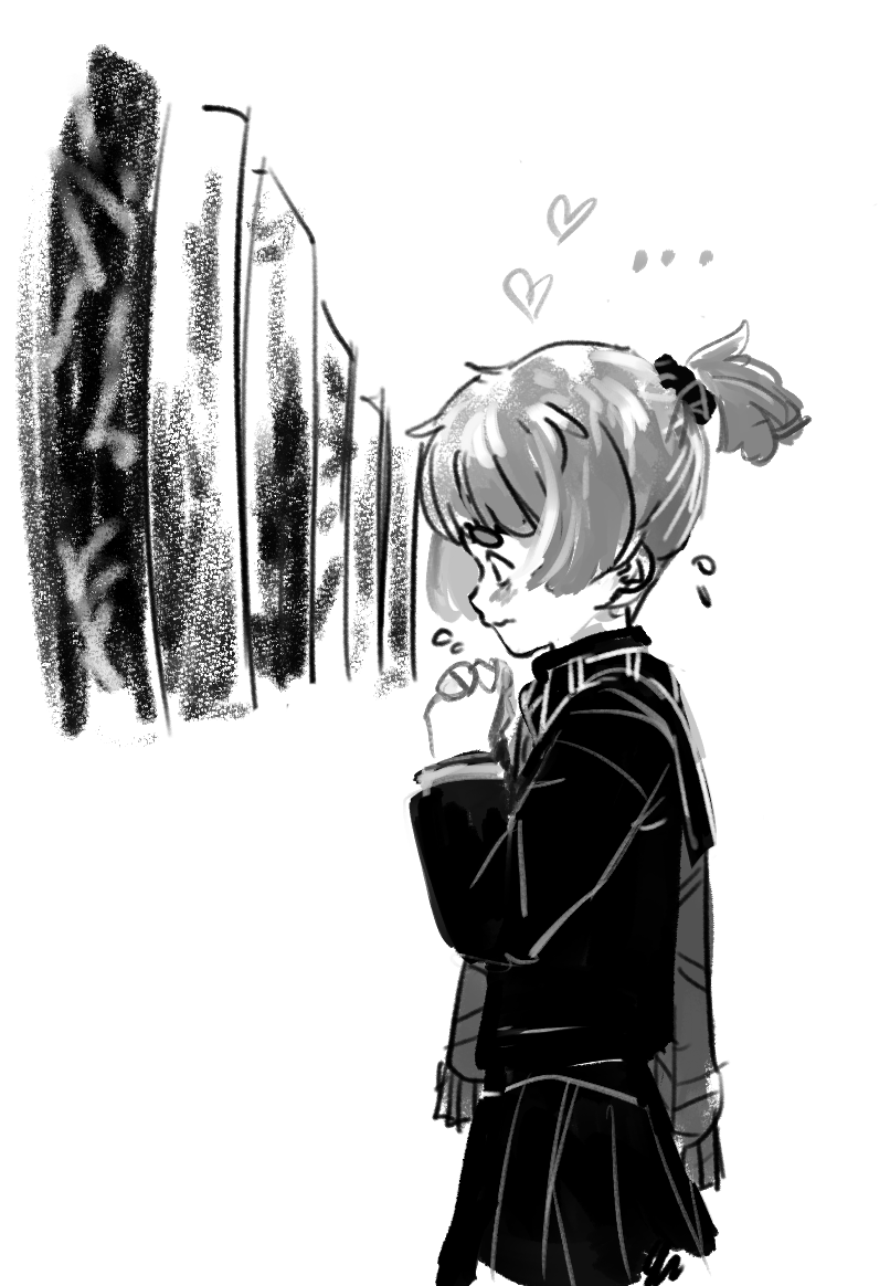 She found out that you like ponytails...She tried her best. Should you bring it up?She's being awfully quiet today... she must have worked up a lot of courage to change her look!