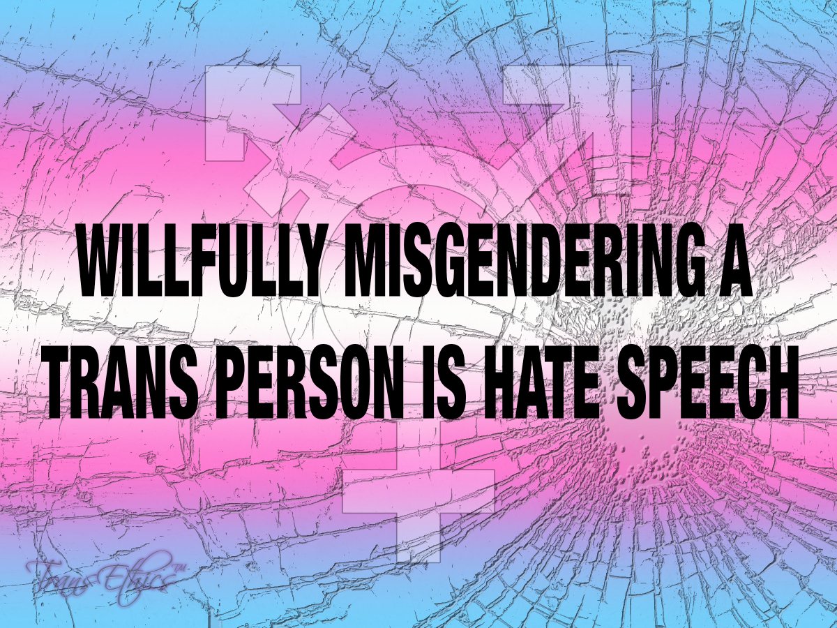 Willfully misgendering a trans person is hate speech.

#IDAHOBIT #IDAHOBIT2020