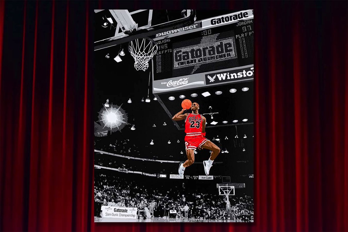 New painting! I painted a flying goat. 
One follower who retweets this by the start of #LastDance tonight wins print 1/50. Winner announced at 8.
Prints also available on my website now. 23% off today only if you use code DANCE23 ⬇️
ploch.art/shop/air-jorda…