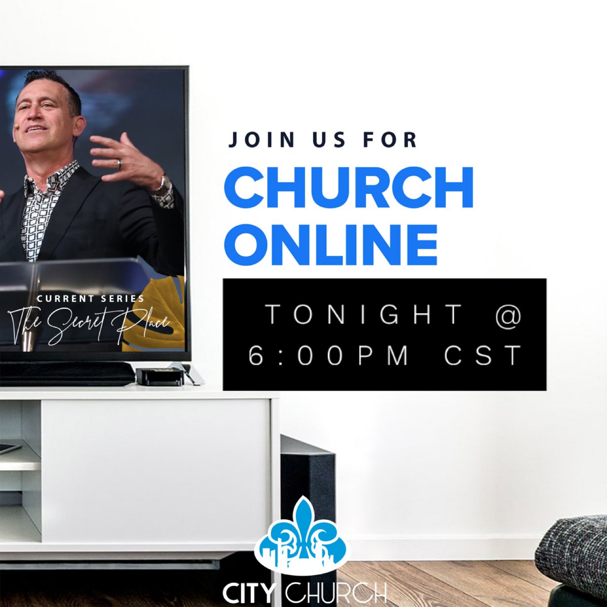 CityChurchno's tweet photo. Hey, there's another online experience TONIGHT at 6pm CST just for you. Catch the full re-broadcast on any of our streaming platforms YouTube, Facebook and https://t.co/VMI47WGQlN #citychurchnola #thesecretplace #photography #motivation #gospel #blessed #online  #photooftheday https://t.co/H6PLCN7Rrm