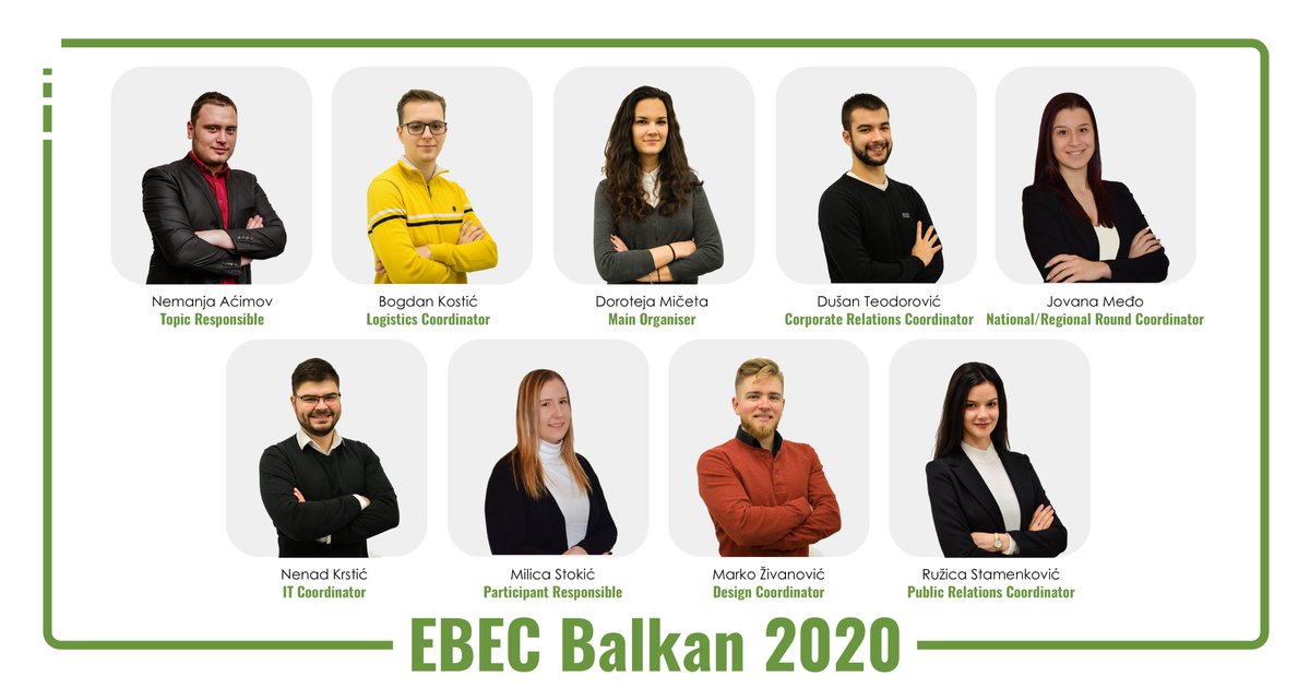 EBECBalkan's tweet photo. Behind the scenes, there is an organizing team consisting of nine people who are working hard to make sure that competition runs smoothly and that competitors meet interesting and challenging tasks,learn new things,gain experience, make new friends,and make unforgettable memories https://t.co/AI1AKHaDrF