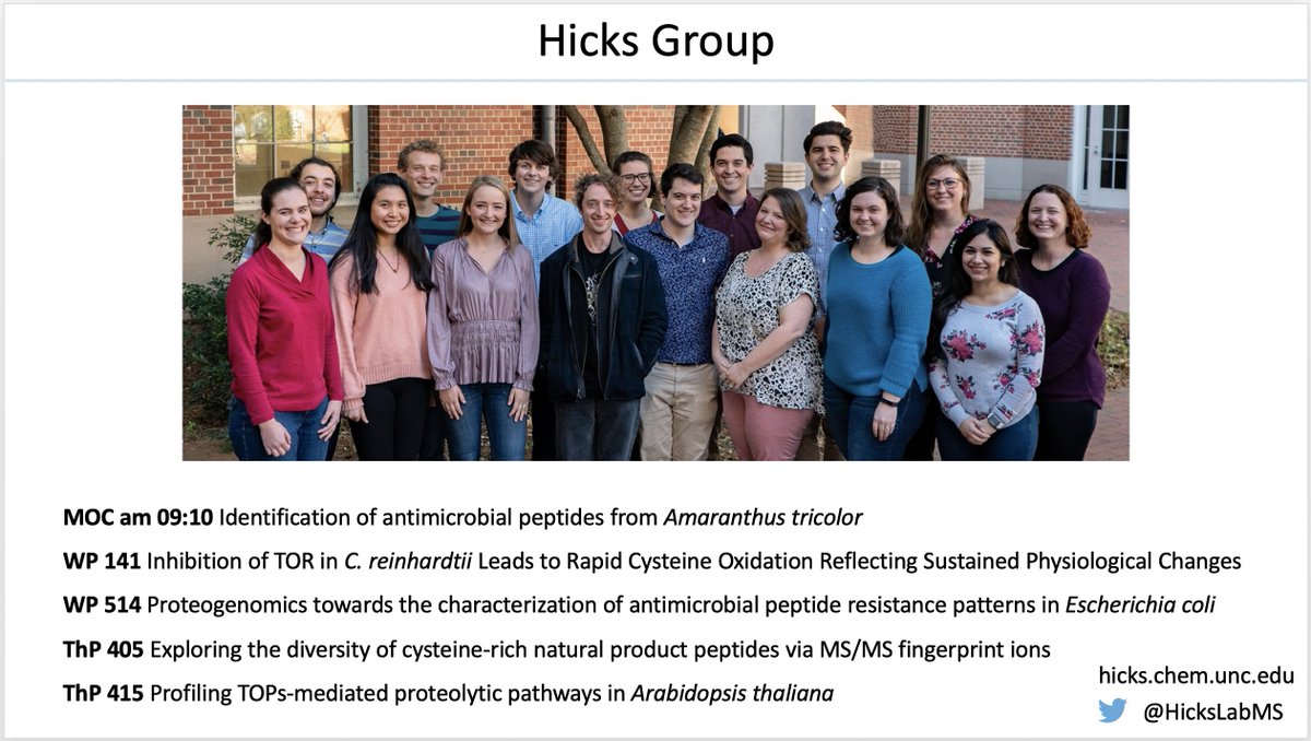 HicksLabMS's tweet image. Can you believe we are only TWO WEEKS from #ASMS2020?! We have five lab members presenting this year, starting with an exciting talk by rising 5th year Tessa Moyer on Monday. #TeamMassSpec