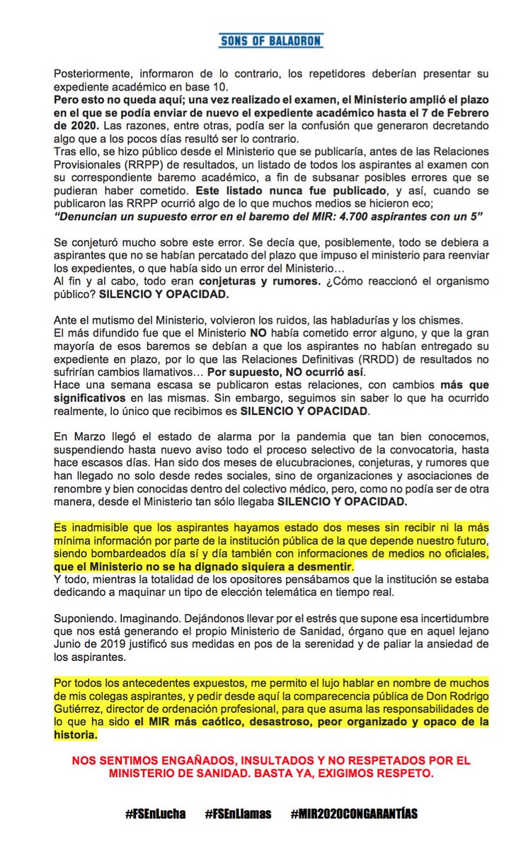Marta231605201's tweet photo. Muy buena EXPLICACIÓN DE TODO el año de preparación del #MIR2020  no solo durante la pandemia (comprendemos perfectamente lo que implica y no pretendemos ser el centro del universo). Así se puede entender mejor porqué estamos aquí, #FSEstalla #FSEnLlamas #MIR2020CONGARANTÍAS https://t.co/EBXTysuJXj