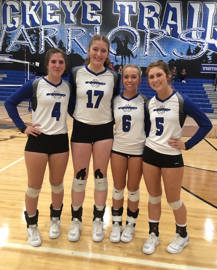 Our seniors Madison King, Samantha Canner, Joley Wildes, and Katie Clipner... we celebrate you and all of your accomplishments. You have so much to be proud of and such bright futures ahead of you! Come back and see us!! 💙🎓🏐