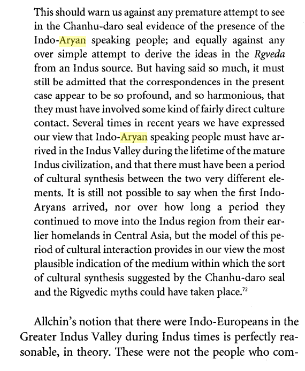 In between the genetic discussion, check this out. Even western "scholars" are not so sure that when the "aryans" may have "arrived" in India are even admitting that there may have been a continuous culture and not a migration between IVC and current era.