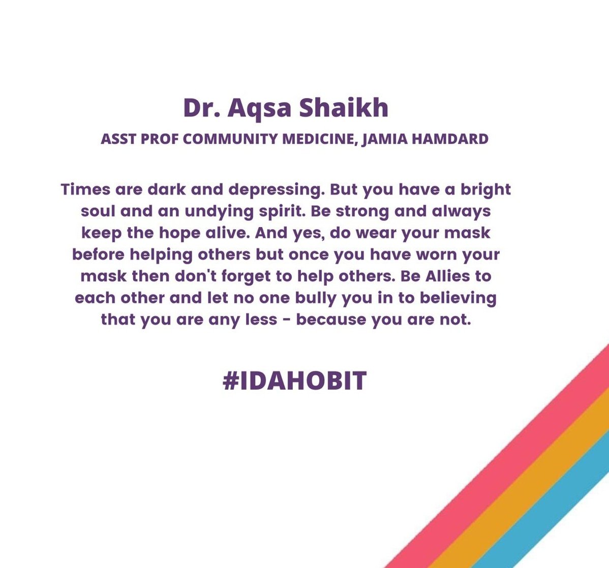 We may be different, but we are no less
#IDAHOBIT2020