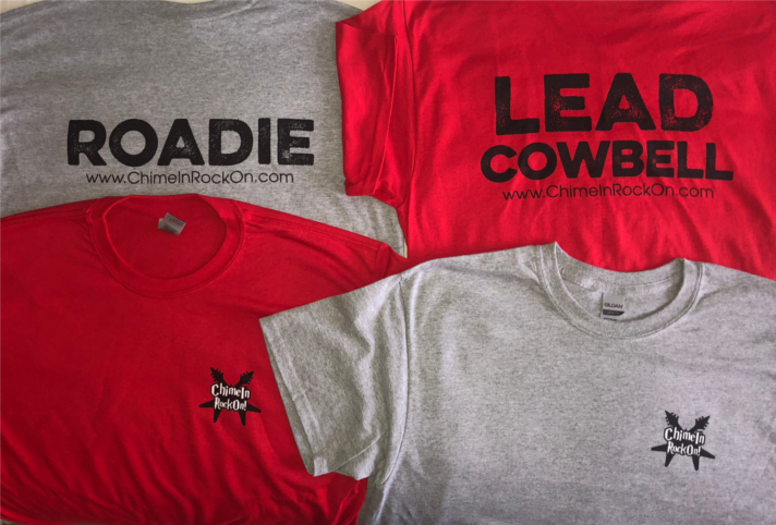 Chime__In's tweet photo. We're excited about how the new shirts came out--and just as excited that we've seen people wearing theirs recently!

I mean, come on, who doesn't want to play Lead Cowbell?!

#TeamBuilding or #JustForFun #ChimeIn #Together https://t.co/8XQWbY85A3
