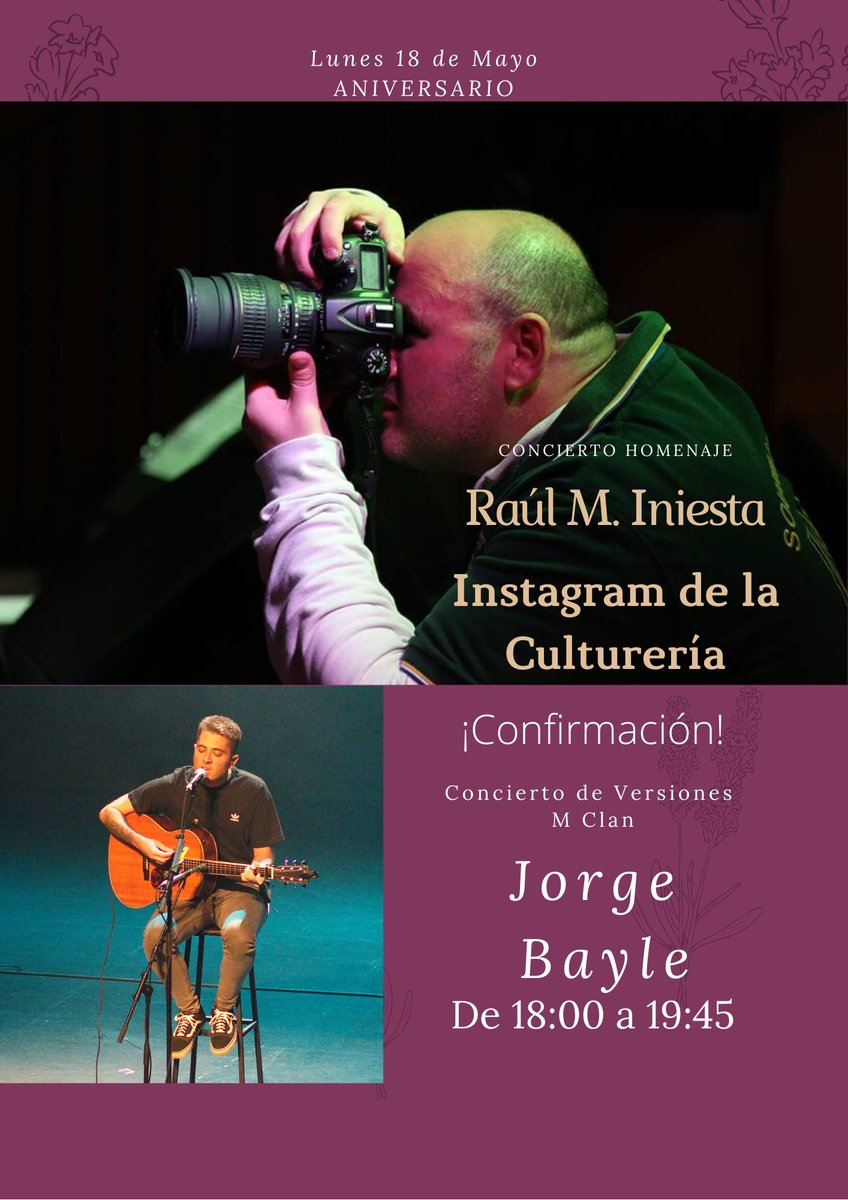 <a href="/jorgebayle/">Jorge Bayle</a> está iniciando su carrera en solitario tras triunfar con los Purple Elephant y mañana estará con nosotros haciendo una versión de uno de los grandes temas de <a href="/MClanRock/">M Clan</a> 
#HomenajeRaúl