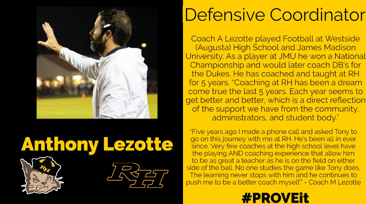 Richmond Hill FB (@rhhsfootball) on Twitter photo Since the coaches give up their Sundays during the season to watch film and game plan, We give up our Sundays for them in the off-season. Today we look at Coach <a href="/TonyLeZotte/">Tony LeZotte</a> the Defensive Coordinator for the Wildcats! #BTH #PROVEit Since the coaches give up their Sundays during the season to watch film and game plan, We give up our Sundays for them in the off-season. Today we look at Coach <a href="/TonyLeZotte/">Tony LeZotte</a> the Defensive Coordinator for the Wildcats! #BTH #PROVEit