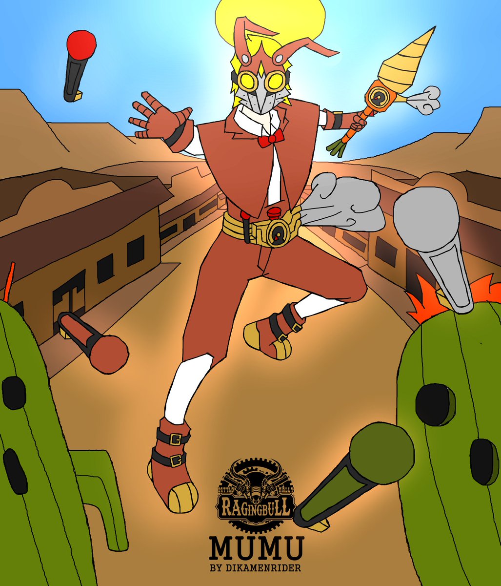 dikamenrider's tweet photo. raging bull mumu poster #steampunk #cattlepunk #rabbitpunk #technopunk #rabbit #carrot #drill #cactuar #togemon #kamenrider #tokusatsu #wildwest #battlerally #mouseuser #easyposer #comiccover #shortcomic #webtoon #anime #manga https://t.co/oqBL3JkyZq