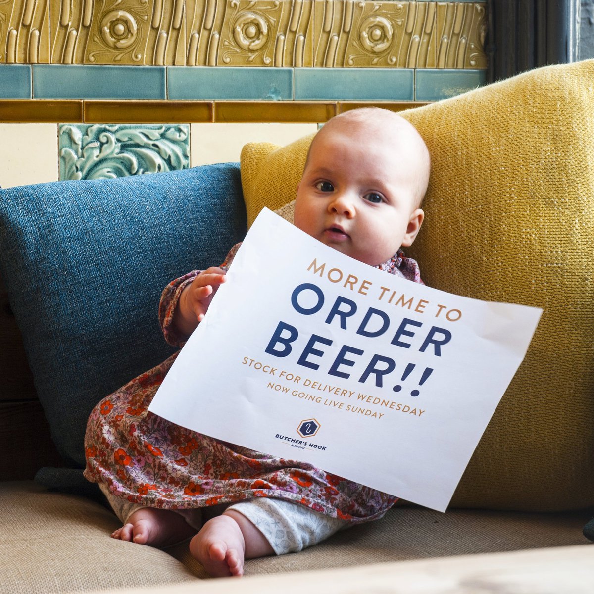butchershookpub's tweet photo. /// Beery Baby Announcement ///
Polly wants you to know we are giving you more time for your midweek beer order with stock now going live on Sundays!
#happyOrdering #babiesSellBeer #dontCallSocialServices https://t.co/QJ6BMUsJkH