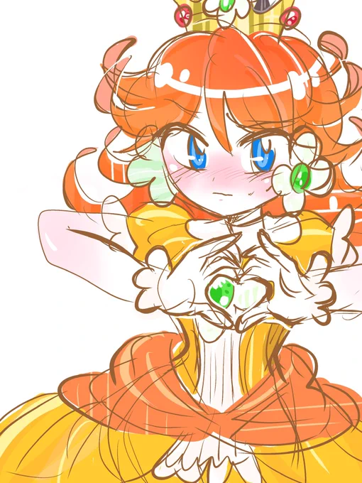 #PrincessDaisy ?#デイジー姫?
#SuperMario #スーパーマリオ #マリオ #イラスト #らくがき 照デイジー 