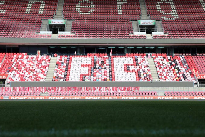 FC Koln fans leave scarves and shirts at their match against Mainz 05 today #effzeh