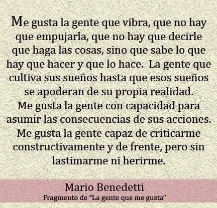 Un día como hoy de 2009 moría Mario Benedetti #poesía #efeméride "La gente que me gusta"