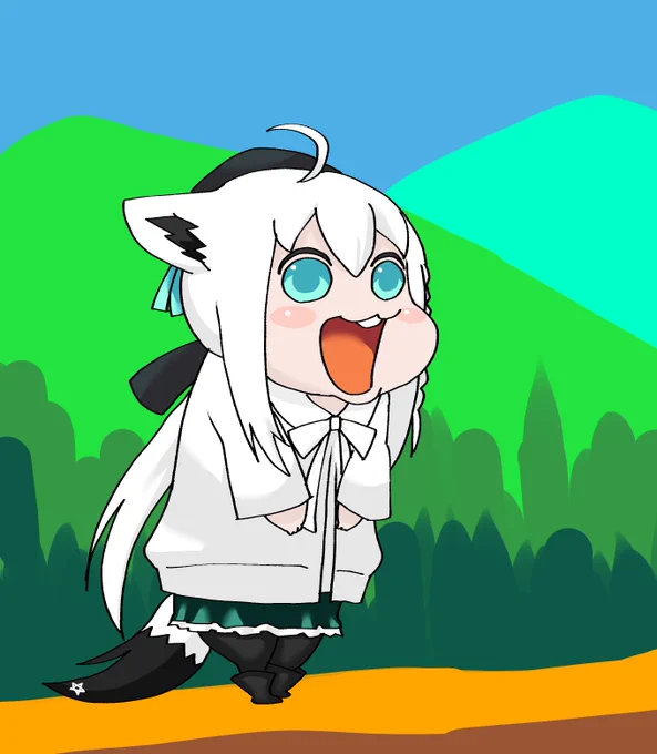#絵フブキ 絶叫するビーバーだった頃のフブキちゃんです 